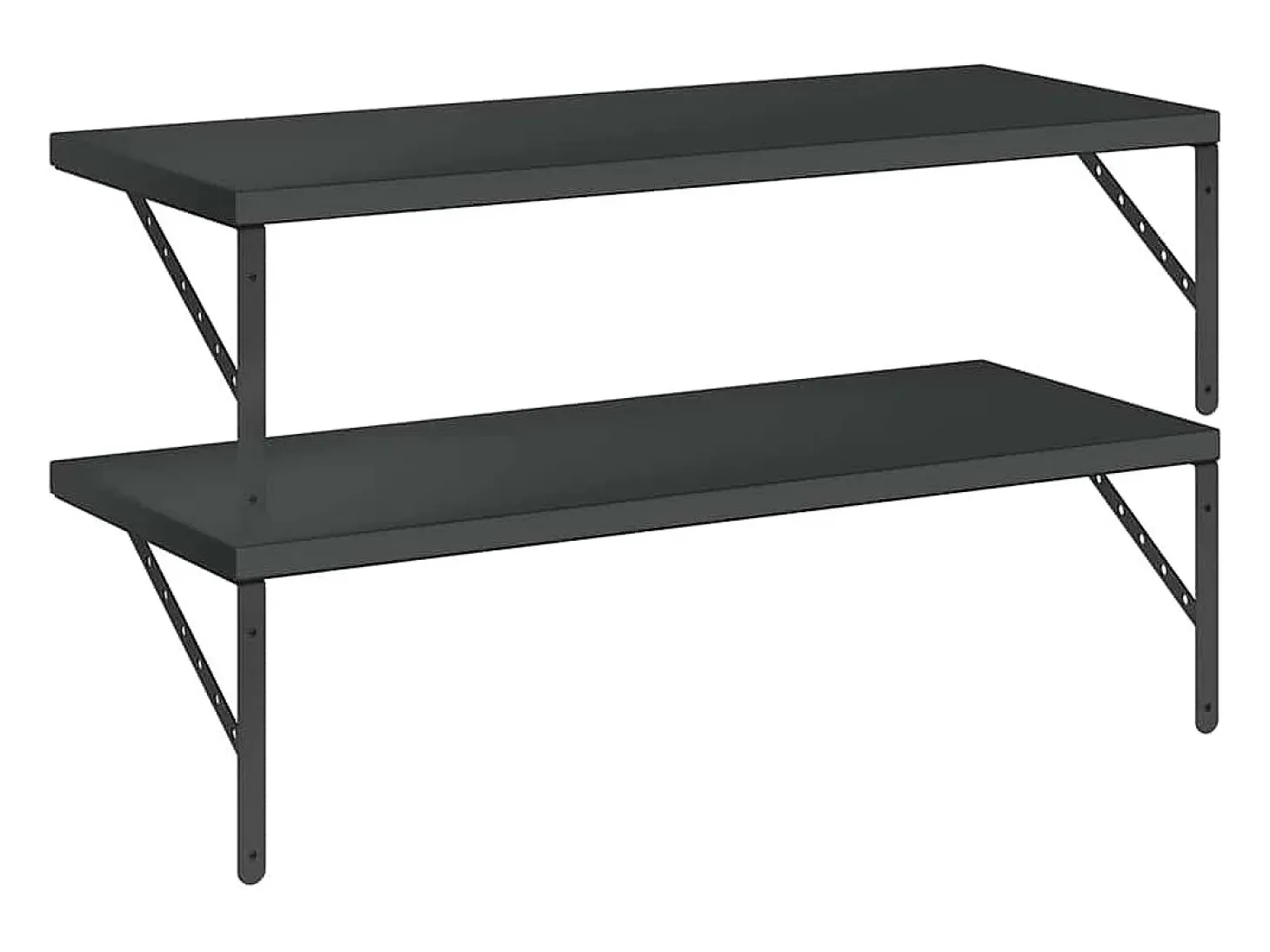 Estantes de pared 2 uds 100x40 cm acero inoxidable negro