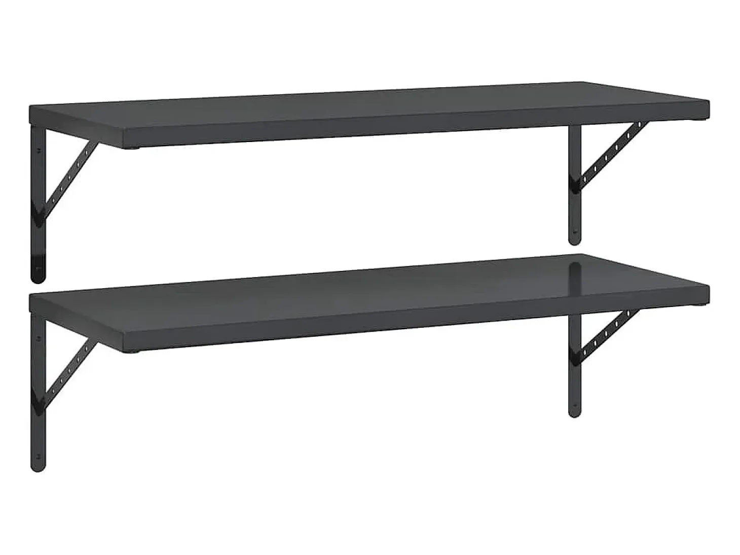 Estantes de pared 2 uds 100x40 cm acero inoxidable negro