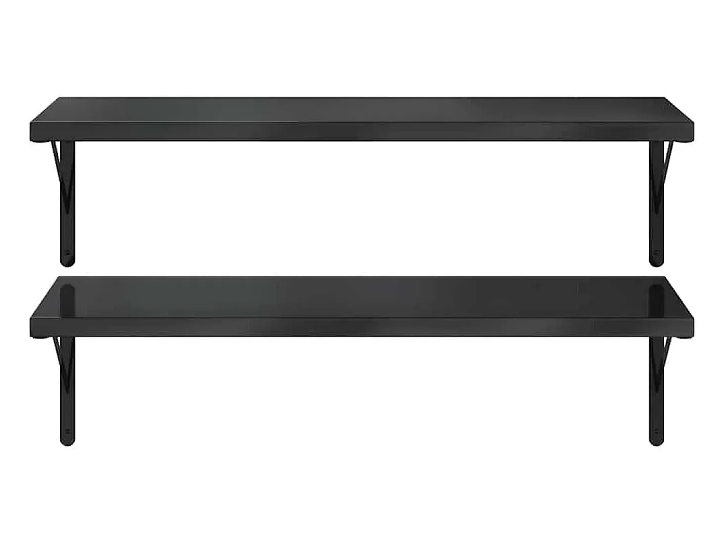 Estantes de pared 2 uds 100x40 cm acero inoxidable negro