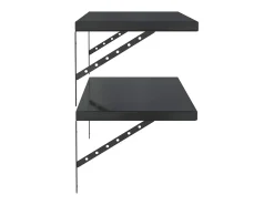 Estantes de pared 2 uds 100x40 cm acero inoxidable negro