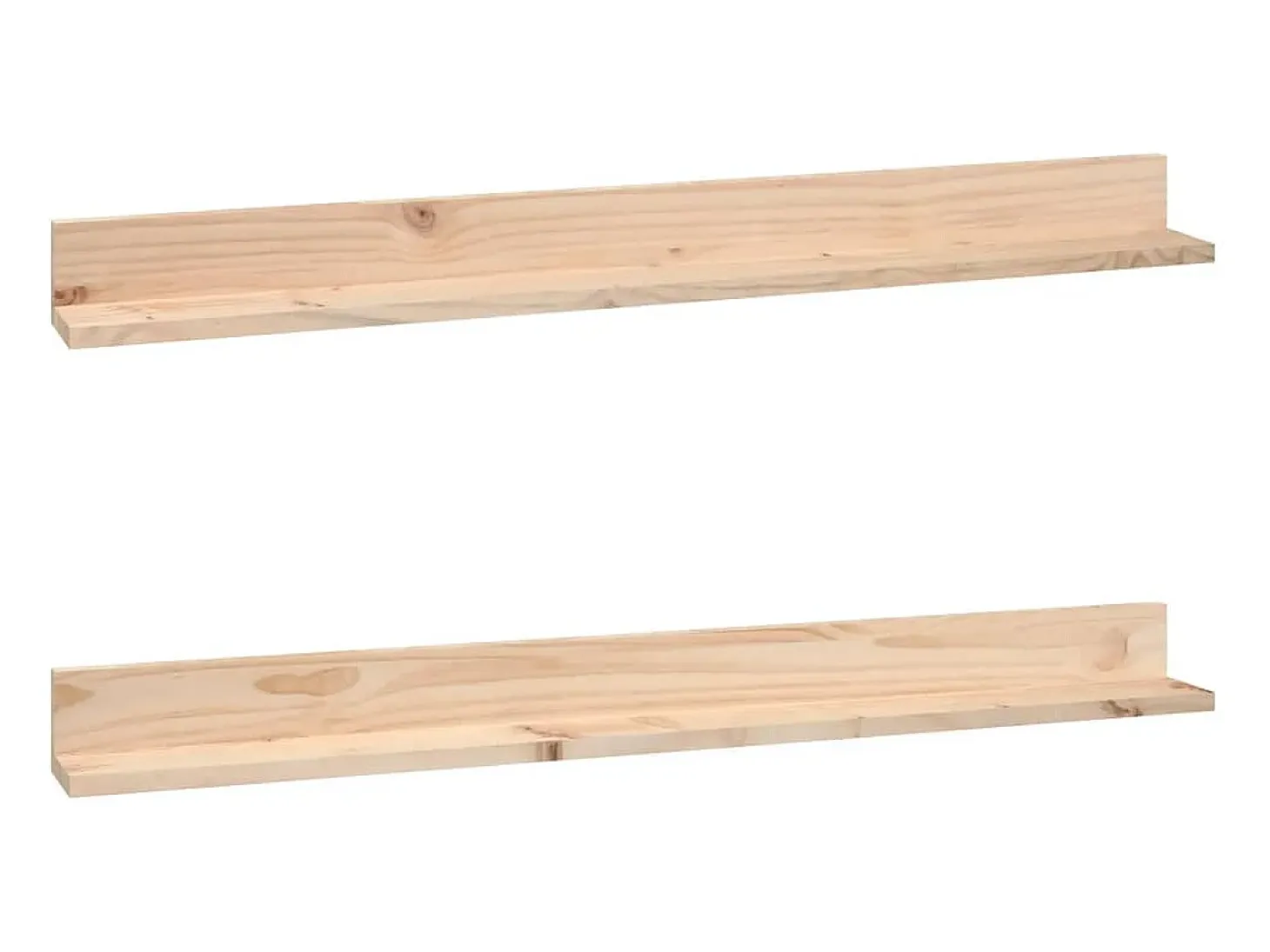 Estantes de pared 2 uds 110x11x9 cm Madera maciza de pino