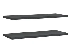 Estantes de pared 2 uds 100x40x3 cm acero inoxidable negro