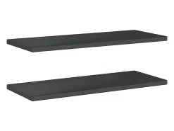 Estantes de pared 2 uds 100x40x3 cm acero inoxidable negro