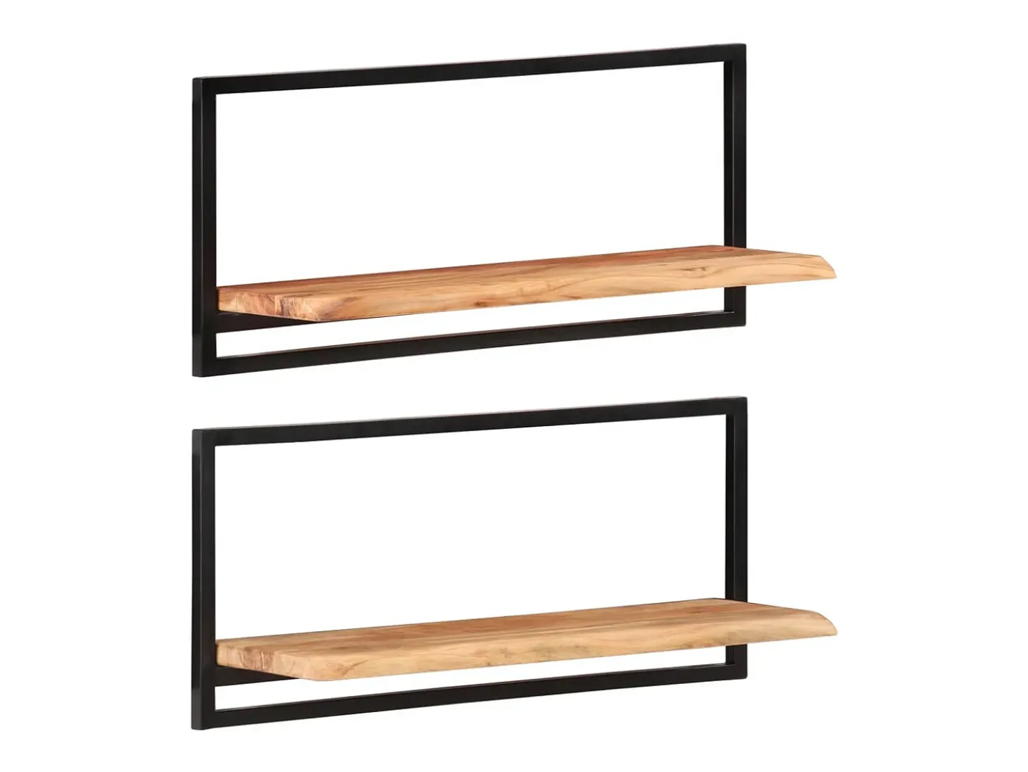 Estantes de pared 2 unidades madera maciza acacia 80x25x35 cm
