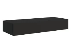 Estantes de pared con cajón 2 uds MDF negro 60x23,5x10 cm ES53211