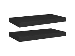Estantes de pared de pared 2 uds MDF negro 50x23x3,8 cm ES18242