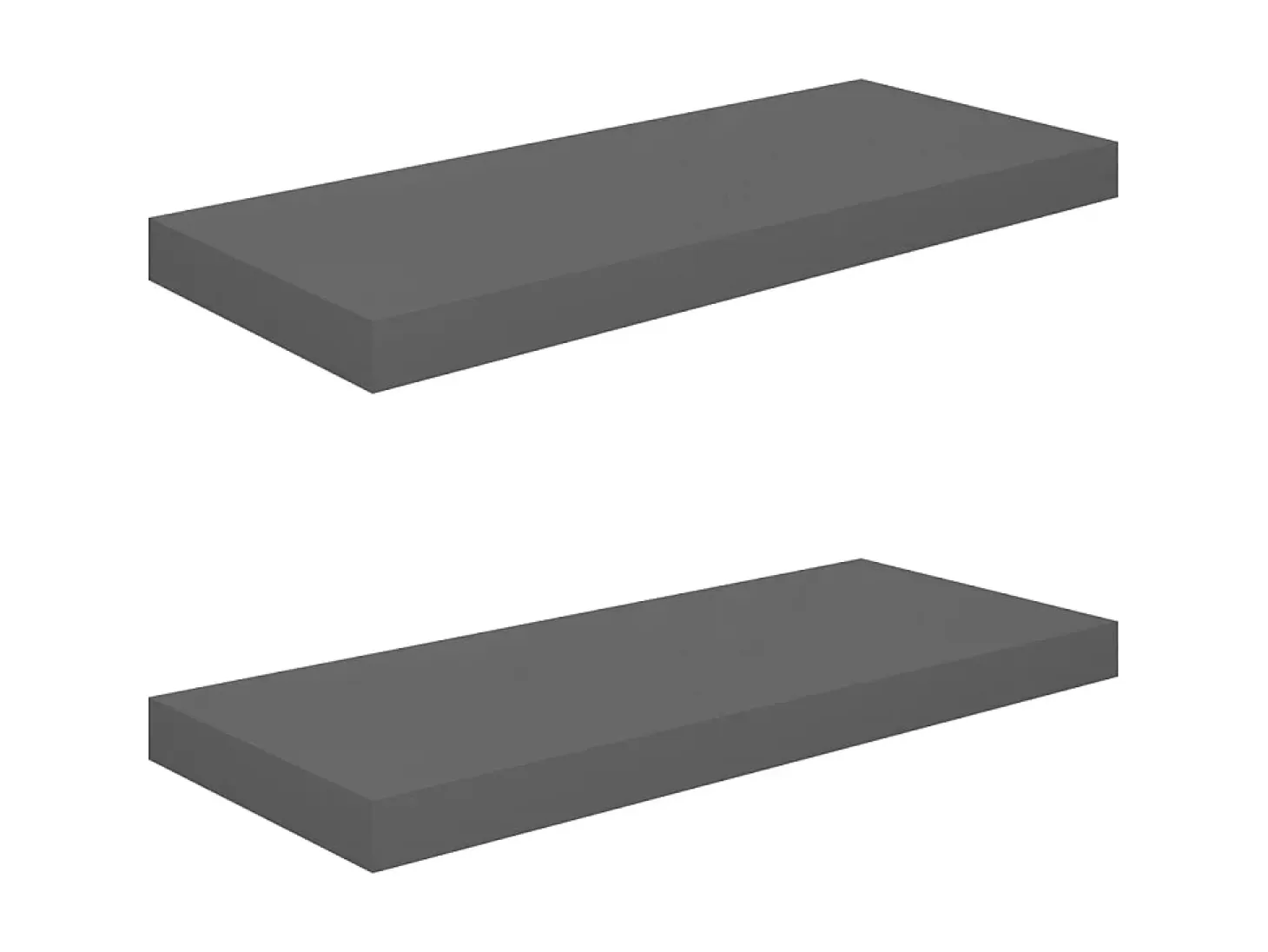 Estantes de pared de pared 2 uds MDF gris brillo 60x23,5x3,8cm ES35098
