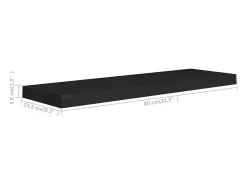 Estantes de pared flotantes 2 piezas negro 80x23,5x3,8 cm MDF