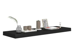 Estantes de pared flotantes 2 piezas negro 80x23,5x3,8 cm MDF