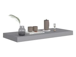 Estantes de pared flotantes 2 piezas Gris 60x23,5x3,8 cm MDF