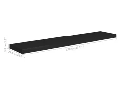 Estantes de pared flotantes 4 piezas negro 120x23,5x3,8 cm MDF