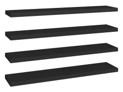 Estantes de pared flotantes 4 piezas negro 120x23,5x3,8 cm MDF
