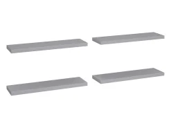 Estantes de pared flotantes 4 piezas gris 90x23,5x3,8 cm MDF