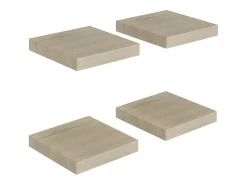 Estantes de pared flotantes 4 piezas roble 23x23,5x3,8 cm MDF