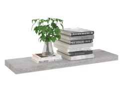 Estantes de pared flotantes 4 piezas gris hormigón 80x23,5x3,8 cm MDF
