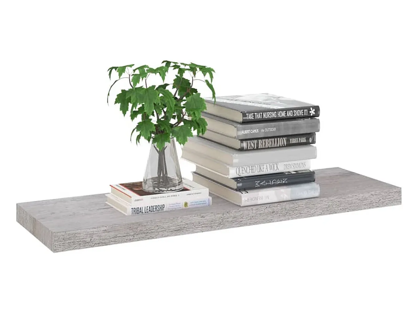 Estantes de pared flotantes 4 piezas gris hormigón 80x23,5x3,8 cm MDF