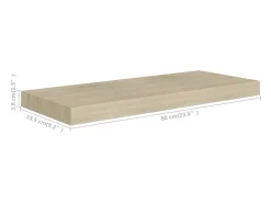 Estantes de pared flotantes 4 piezas roble 60x23,5x3,8 cm MDF