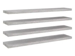 Estantes de pared flotantes 4 piezas gris hormigón 120x23,5x3,8cm MDF