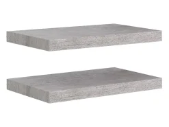 Estantes de pared flotantes 2 piezas gris hormigón 50x23x3,8 cm MDF
