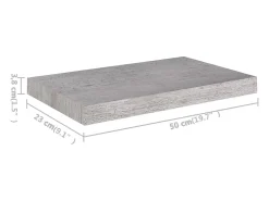 Estantes de pared flotantes 2 piezas gris hormigón 50x23x3,8 cm MDF