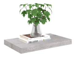 Estantes de pared flotantes 2 piezas gris hormigón 50x23x3,8 cm MDF