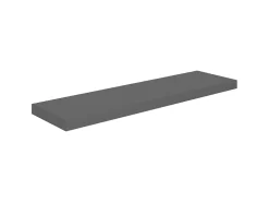Estantes de pared pared 2 uds MDF gris brillo 90x23,5x3,8 cm ES42688