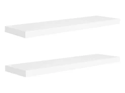 Estantes de pared pared 2 uds MDF blanco 90x23,5x3,8 cm ES30325