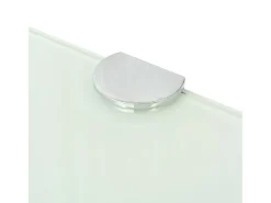 Estantes esquina 2 uds soportes cromados vidrio blanco 45x45 cm ES597718
