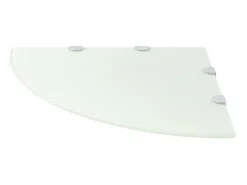 Estantes esquina 2 uds soportes cromados vidrio blanco 45x45 cm ES597718
