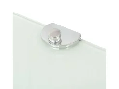 Estantes esquina 2 uds soportes cromados vidrio blanco 25x25 cm ES152325