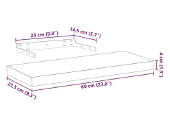 Estantes flotantes 4 piezas 60x23,5x4 cm madera de ingeniería