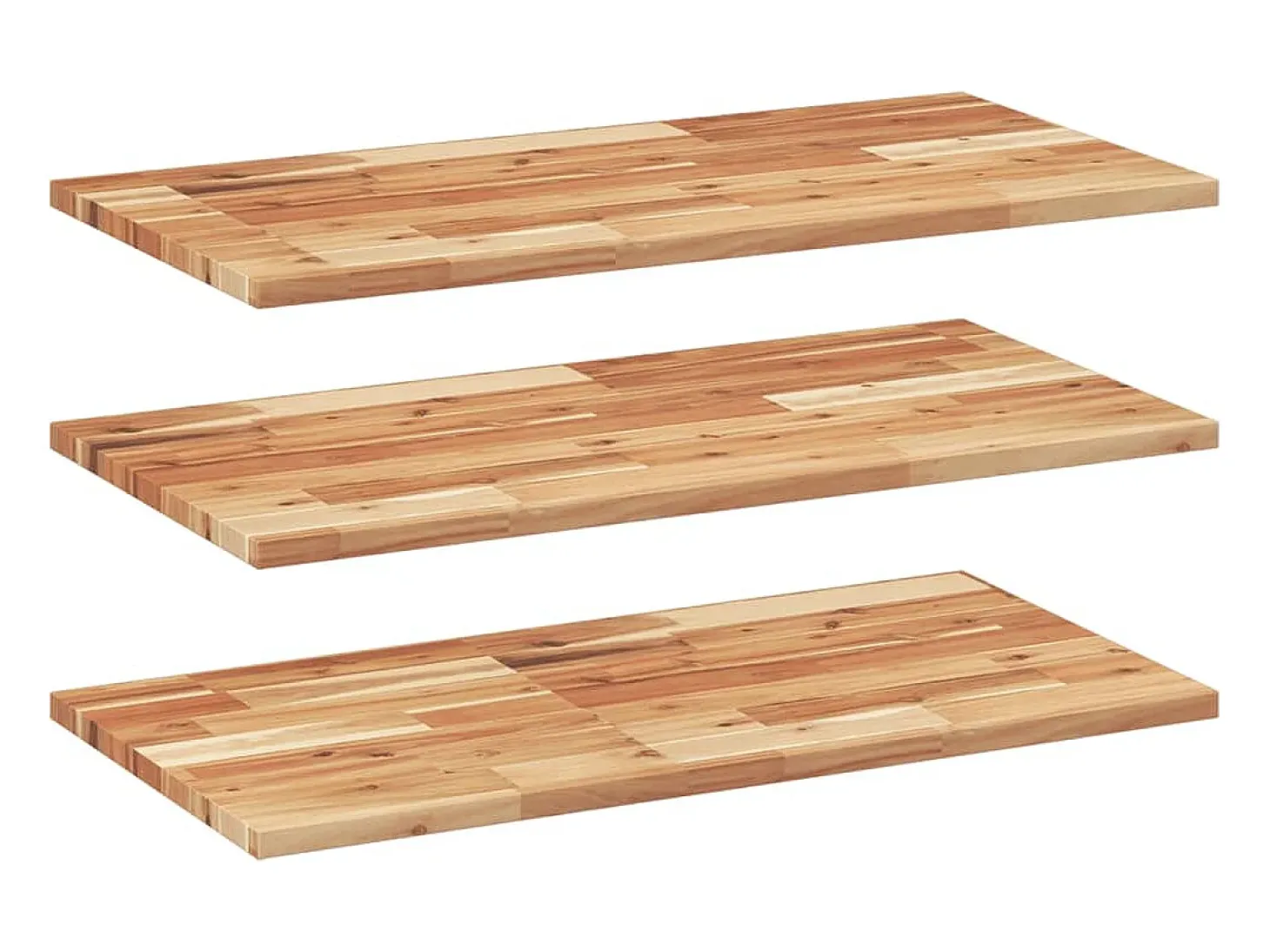 Estantes flotantes 3 uds madera acacia acabado aceite 60x40x2cm
