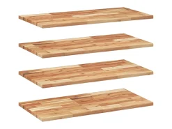 Estantes flotantes 4 uds madera acacia acabado aceite 60x40x2cm