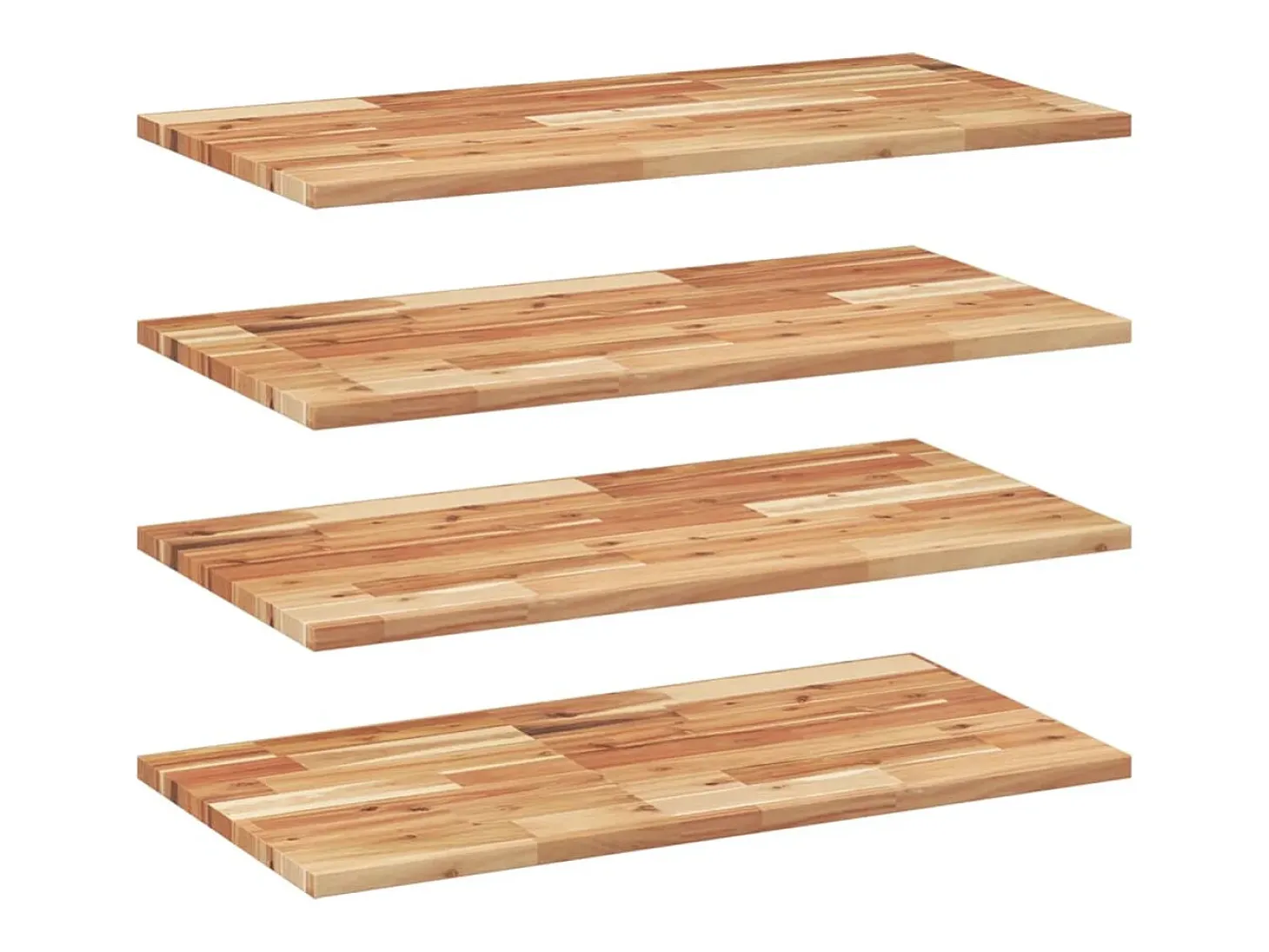 Estantes flotantes 4 uds madera acacia acabado aceite 60x40x2cm