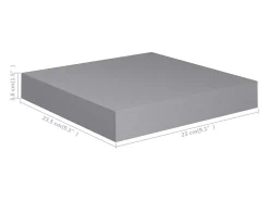 Estantes flotantes de pared 2 piezas gris 23x23,5x3,8 cm MDF