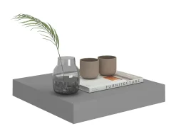 Estantes flotantes de pared 2 piezas gris 23x23,5x3,8 cm MDF