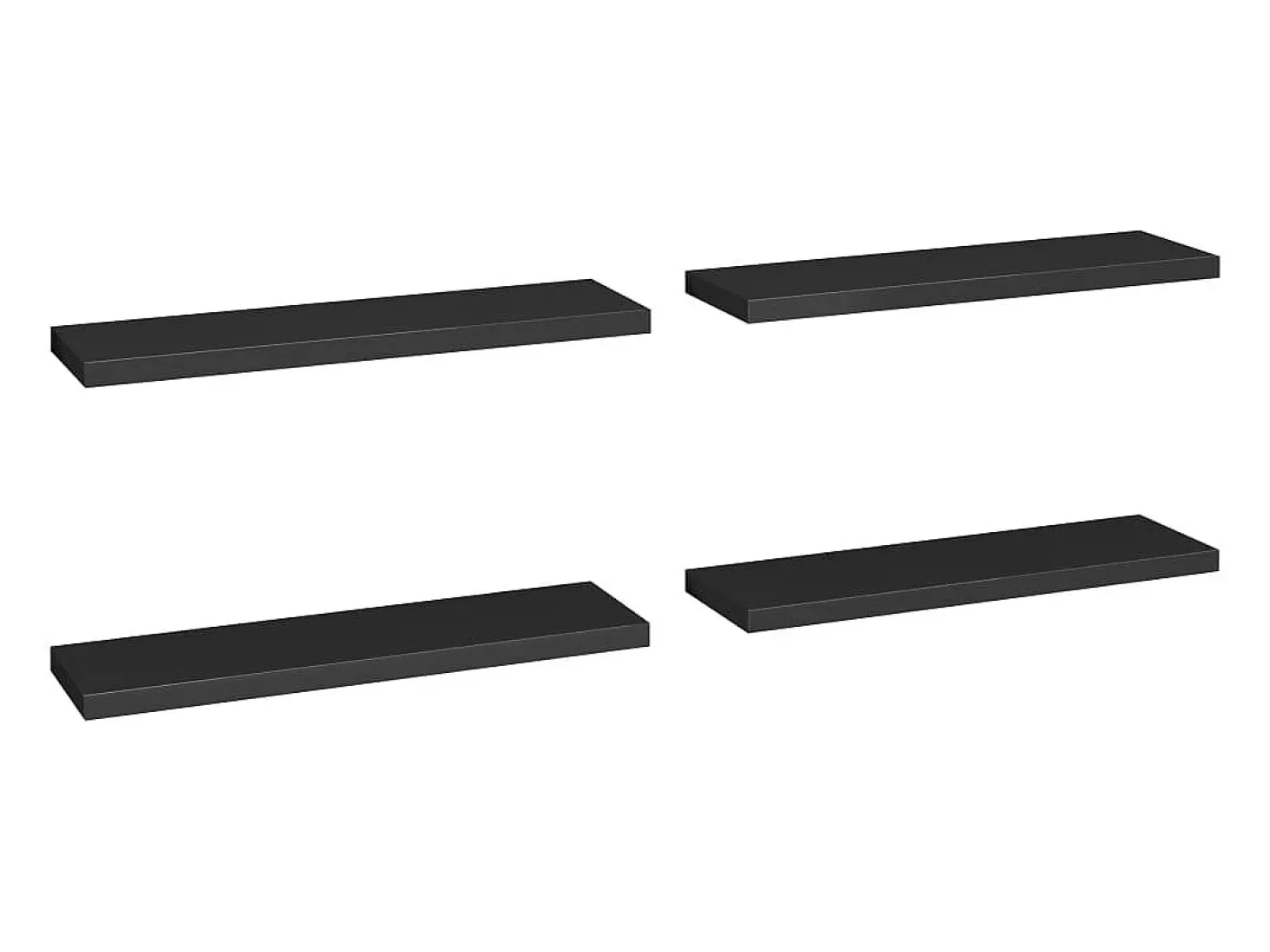 Estantes flotantes de pared 4 piezas negro 90x23,5x3,8 cm MDF