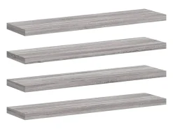 Estantes pared 2 uds madera ingeniería gris Sonoma 40x10x1,5 cm ES138786