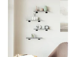 Estantes pared 2 uds madera ingeniería gris Sonoma 40x10x1,5 cm ES138786