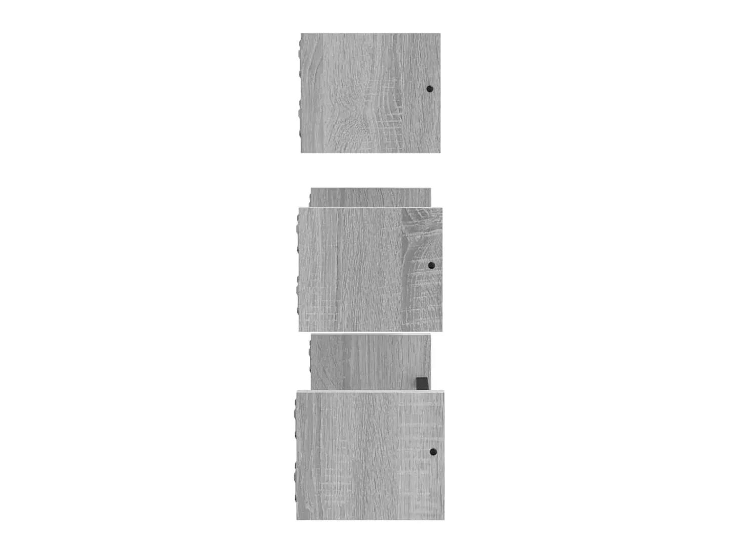 Estantes pared con barras 3 pzas madera ingeniería gris Sonoma ES27734
