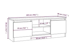 Eugene Mueble de TV con puerta roble Sonoma 102x30x36 cm
