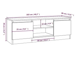 Eugene Mueble de TV con puerta roble Sonoma 102x30x36 cm