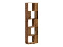 Fairmont Librería de 5 niveles madera color envejecido 45x23,5x162,5 cm