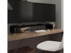Fall River Soporte para TV/Elevador monitor cristal negro 110x30x13 cm