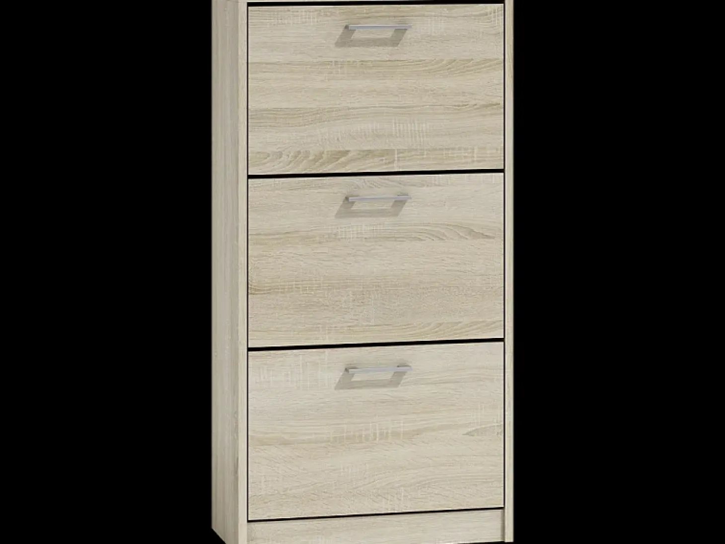 FANO - Zapatero de estilo moderno - 116x60x28 cm - Zapatero 3 puertas 6 nichos - Mueble recibidor - Aspecto madera
