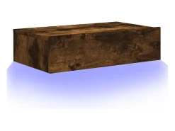 Felizia Mueble de TV con luces LED roble ahumado 60x35x15,5 cm