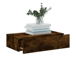 Felizia Mueble de TV con luces LED roble ahumado 60x35x15,5 cm