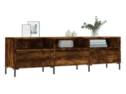 Fem Mueble de TV madera contrachapada roble ahumado 150x30x44,5 cm