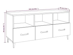 Firuz Mueble de TV madera contrachapada blanco 102x35x50 cm
