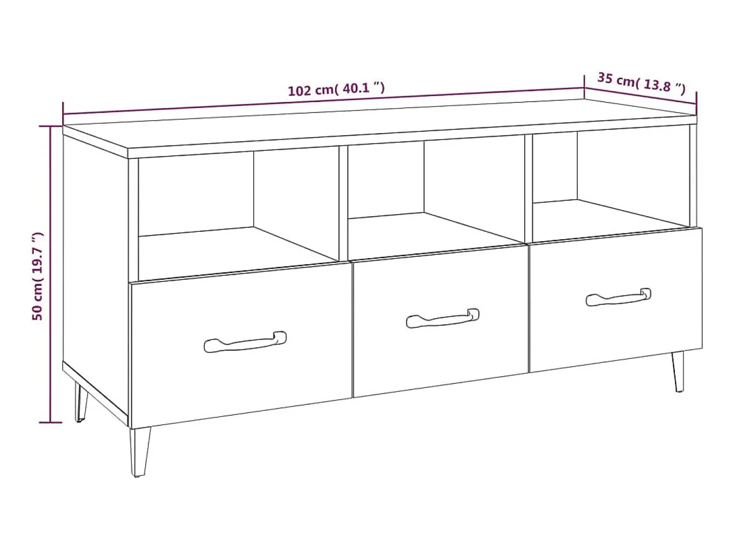 Firuz Mueble de TV madera contrachapada blanco 102x35x50 cm